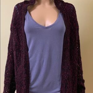Women’s trim hoodie marked yarn cardigan SO size M